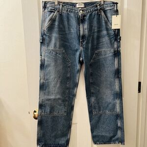 Agolde Rami Carpenter Jeans Women's 34 / 18 Repetition Blue Ankle Leg Revolve